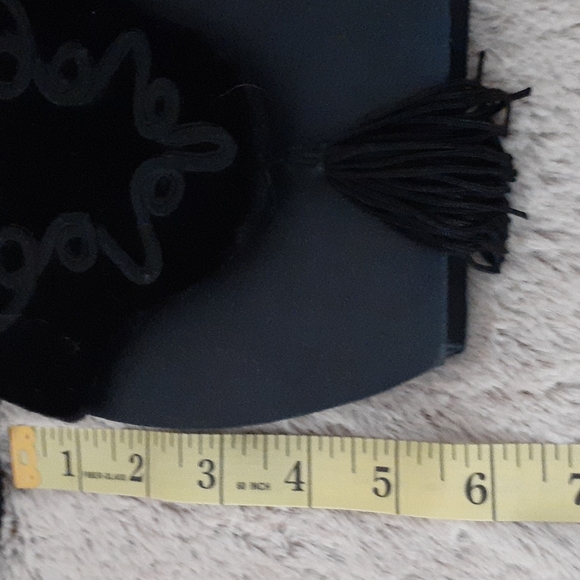 Vintage Small Black Velvet / Satin Evening Bag - Picture 8 of 8